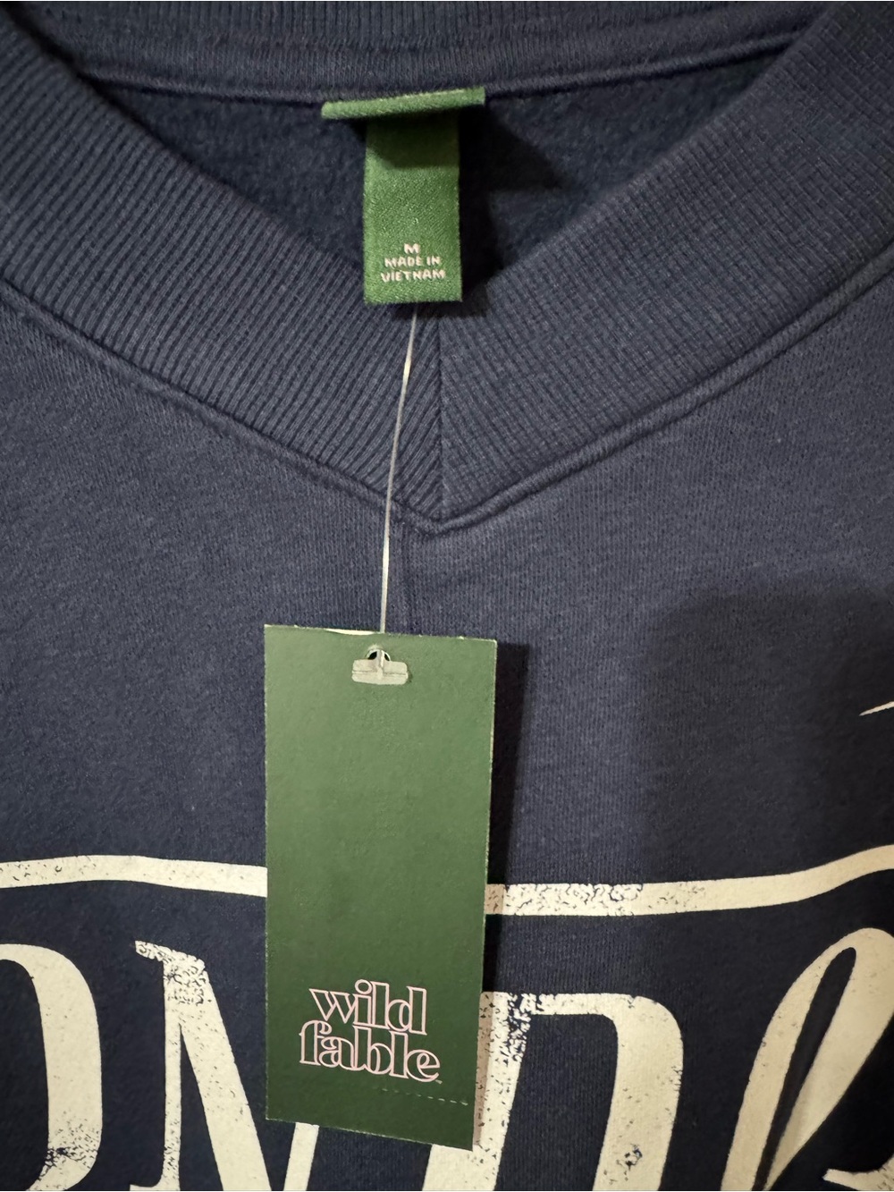wild fable Navy V-Neck London Graphic Sweatshirt - Picture 2 of 4